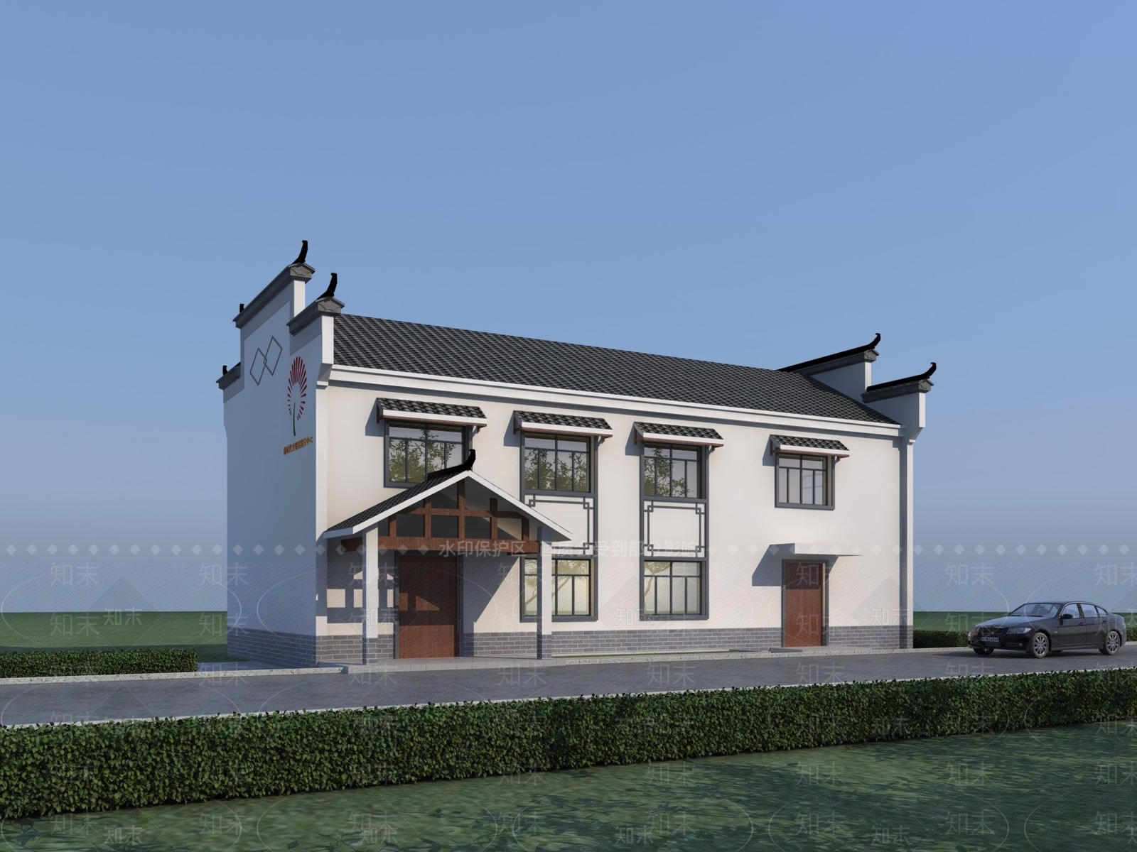 中式公园管理房3D模型下载【ID:1109270962】