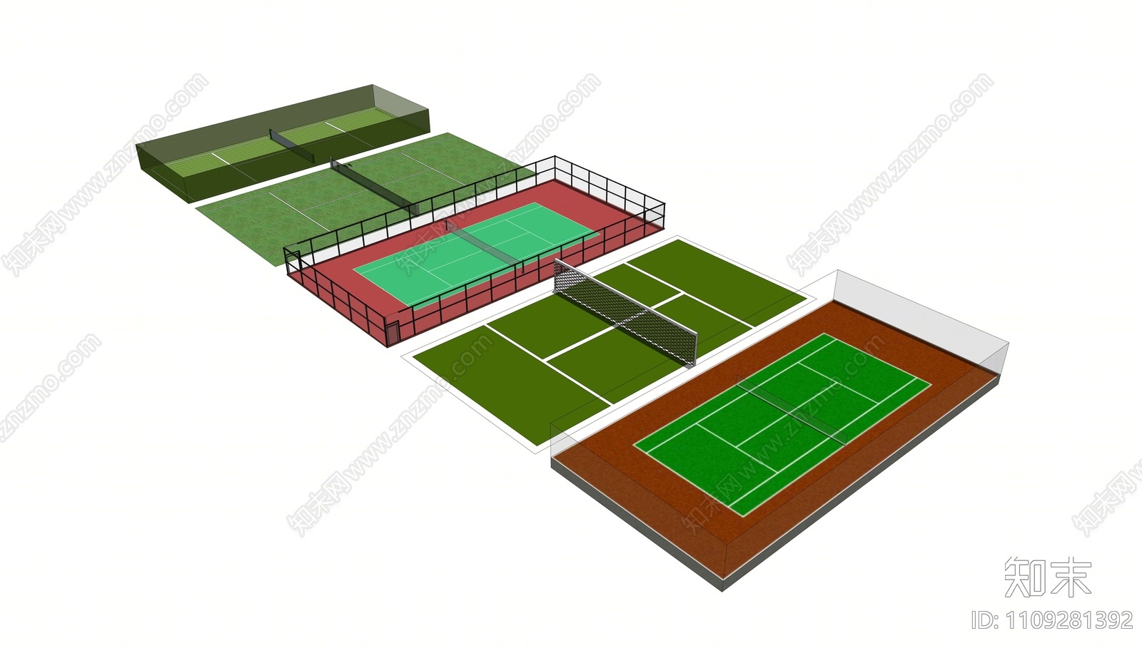 现代网球场SU模型下载【ID:1109281392】