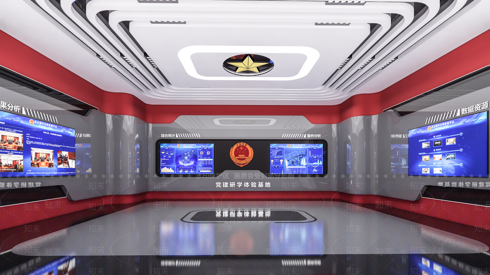 现代党建展厅SU模型下载【ID:1109382660】