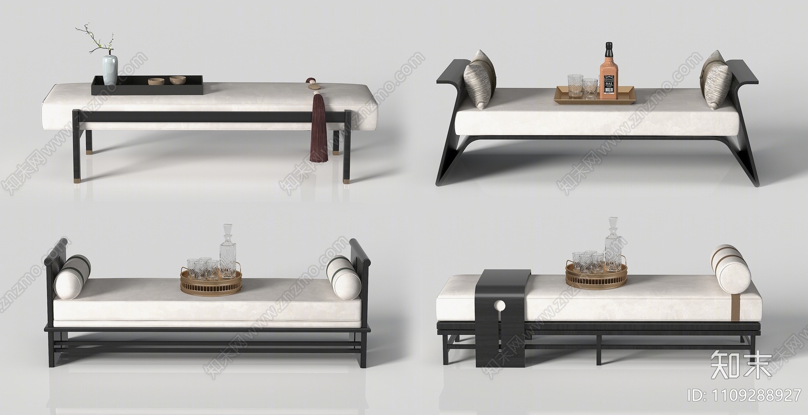 新中式床尾凳3D模型下载【ID:1109288927】