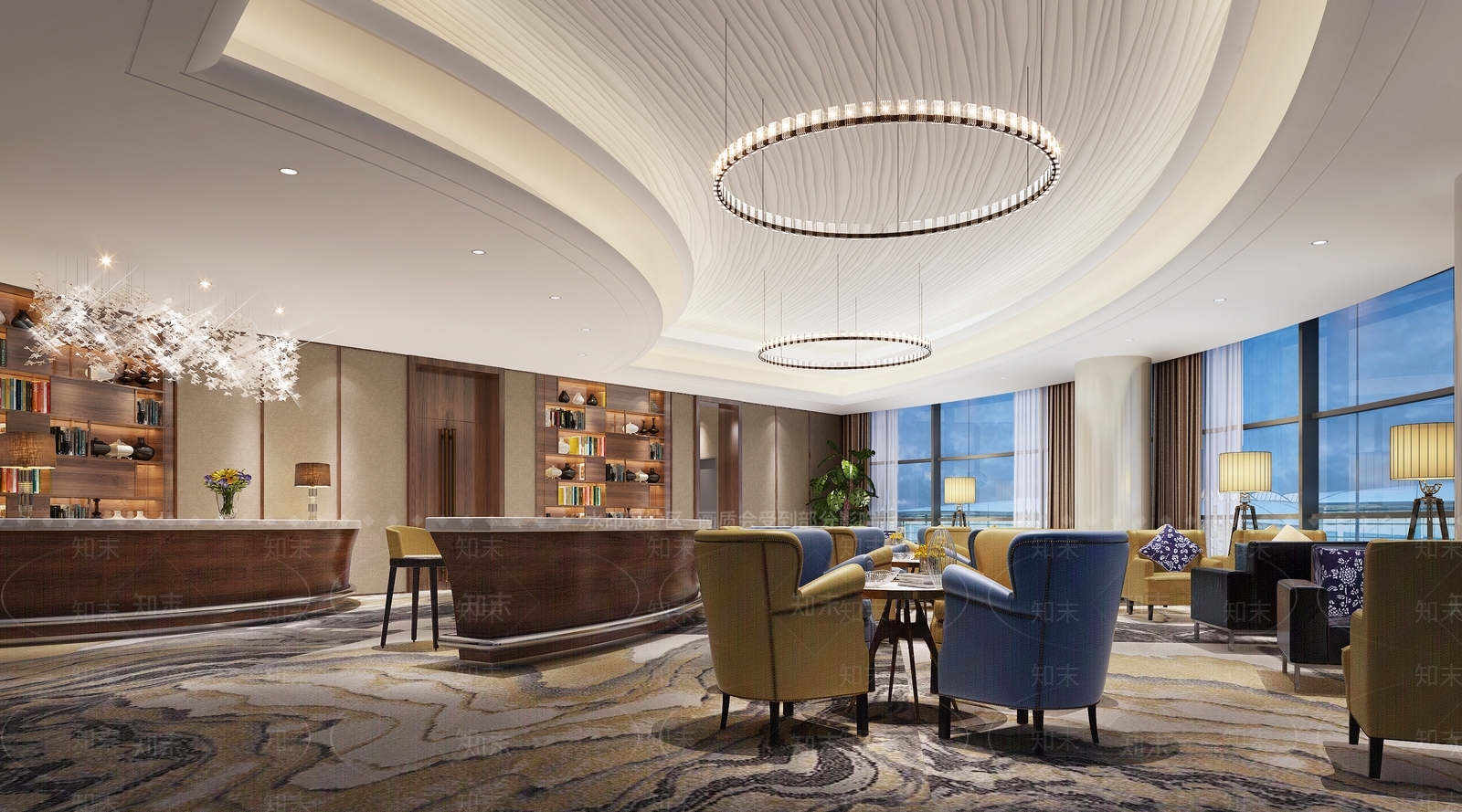 现代飞机场VIP候机室3D模型下载【ID:1109291638】