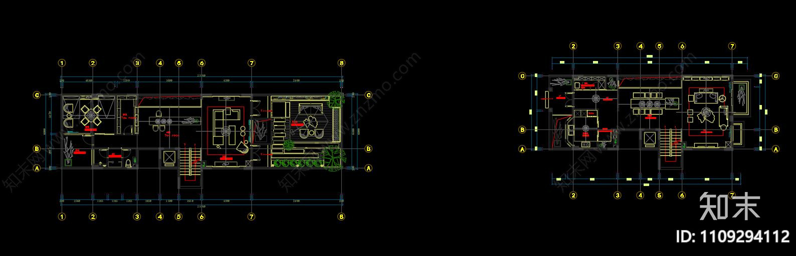 别墅方案cad施工图下载【ID:1109294112】