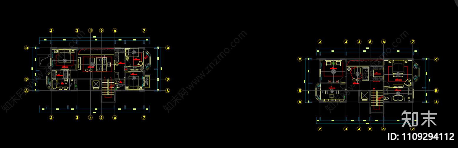 别墅方案cad施工图下载【ID:1109294112】