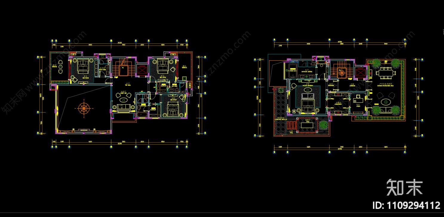 别墅方案cad施工图下载【ID:1109294112】