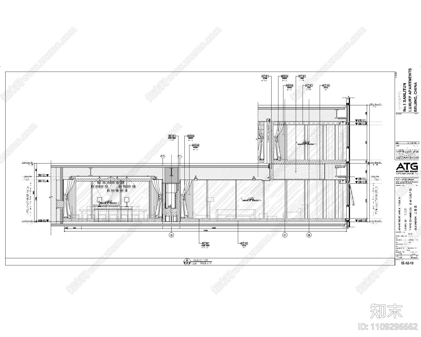 公寓cad施工图下载【ID:1109296662】