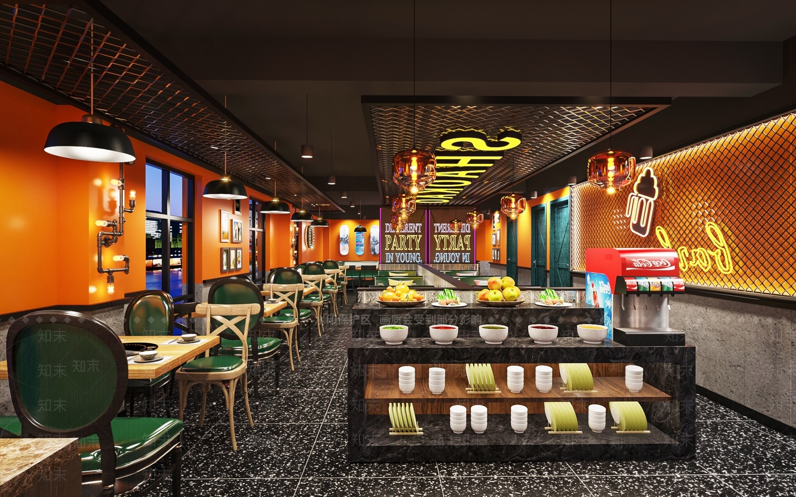 工业风火锅店3D模型下载【ID:1109297489】