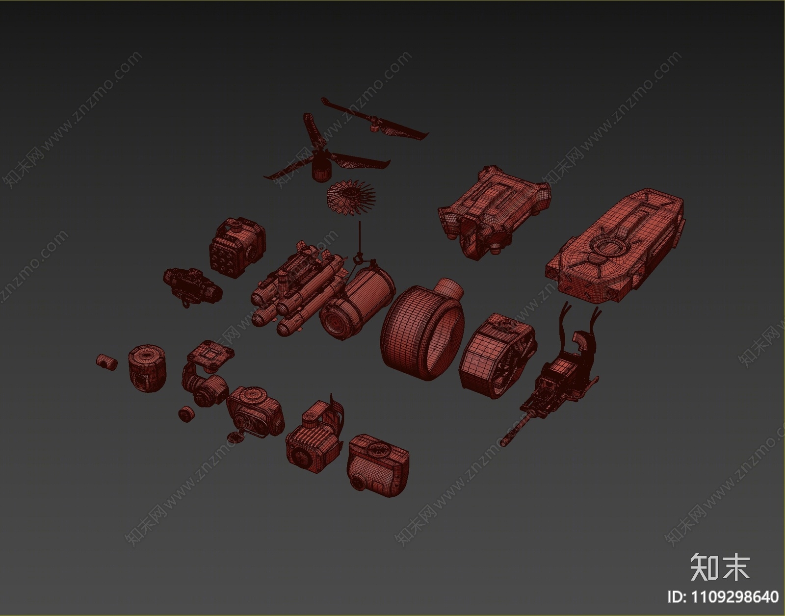 现代军事器材配件3D模型下载【ID:1109298640】