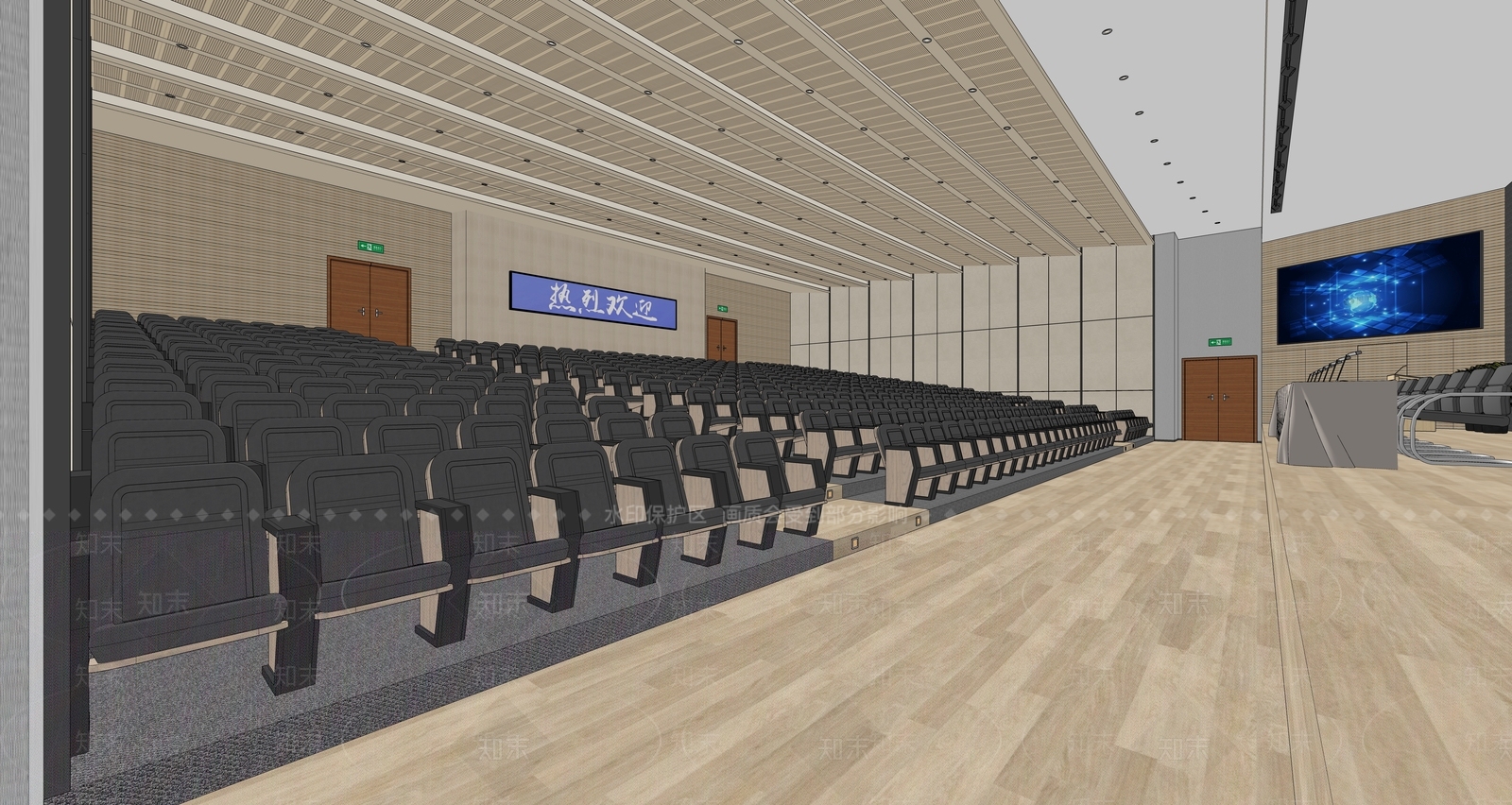 现代报告厅SU模型下载【ID:1109308478】