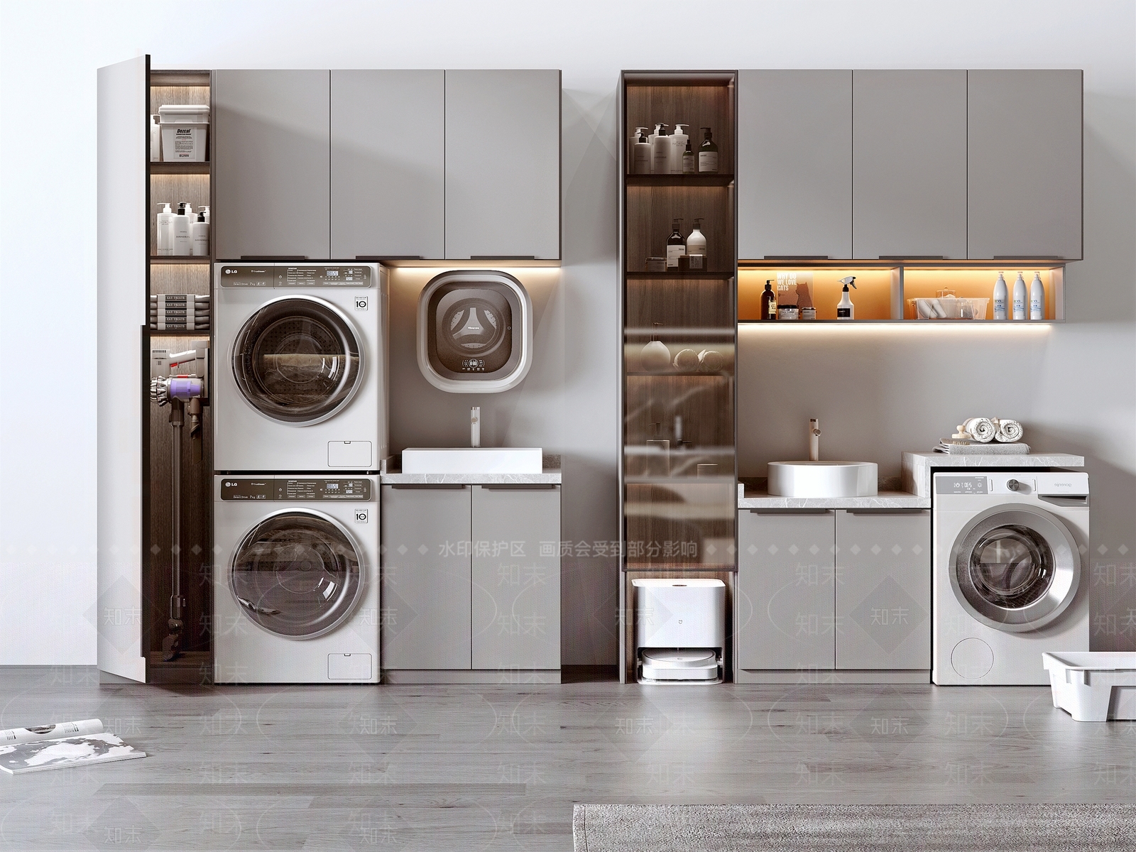 现代风格洗衣柜SU模型下载【ID:1109309885】