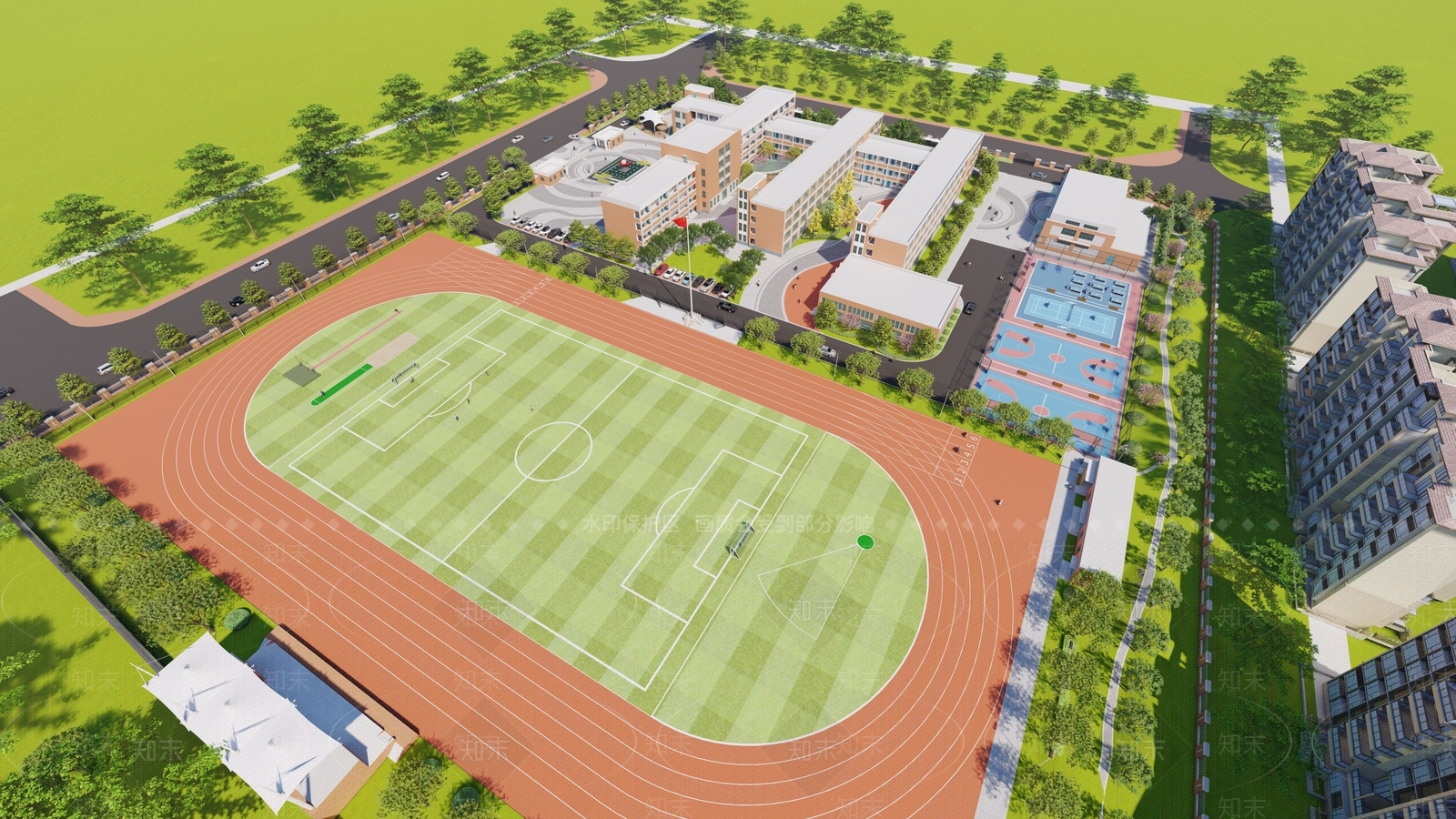 现代学校SU模型下载【ID:1109312142】