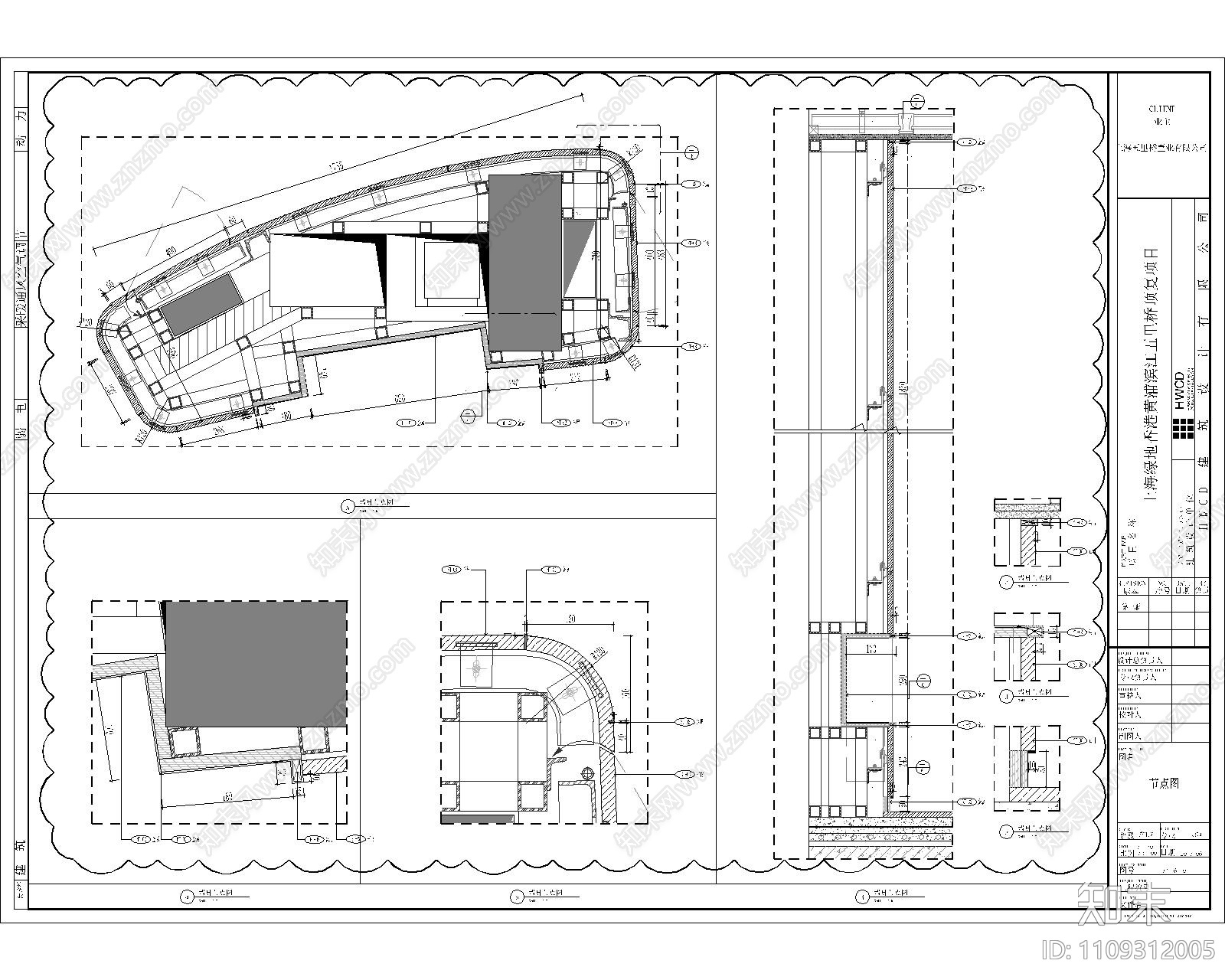 HWCD上海绿地五里桥顶层两套复式豪宅施工图cad施工图下载【ID:1109312005】