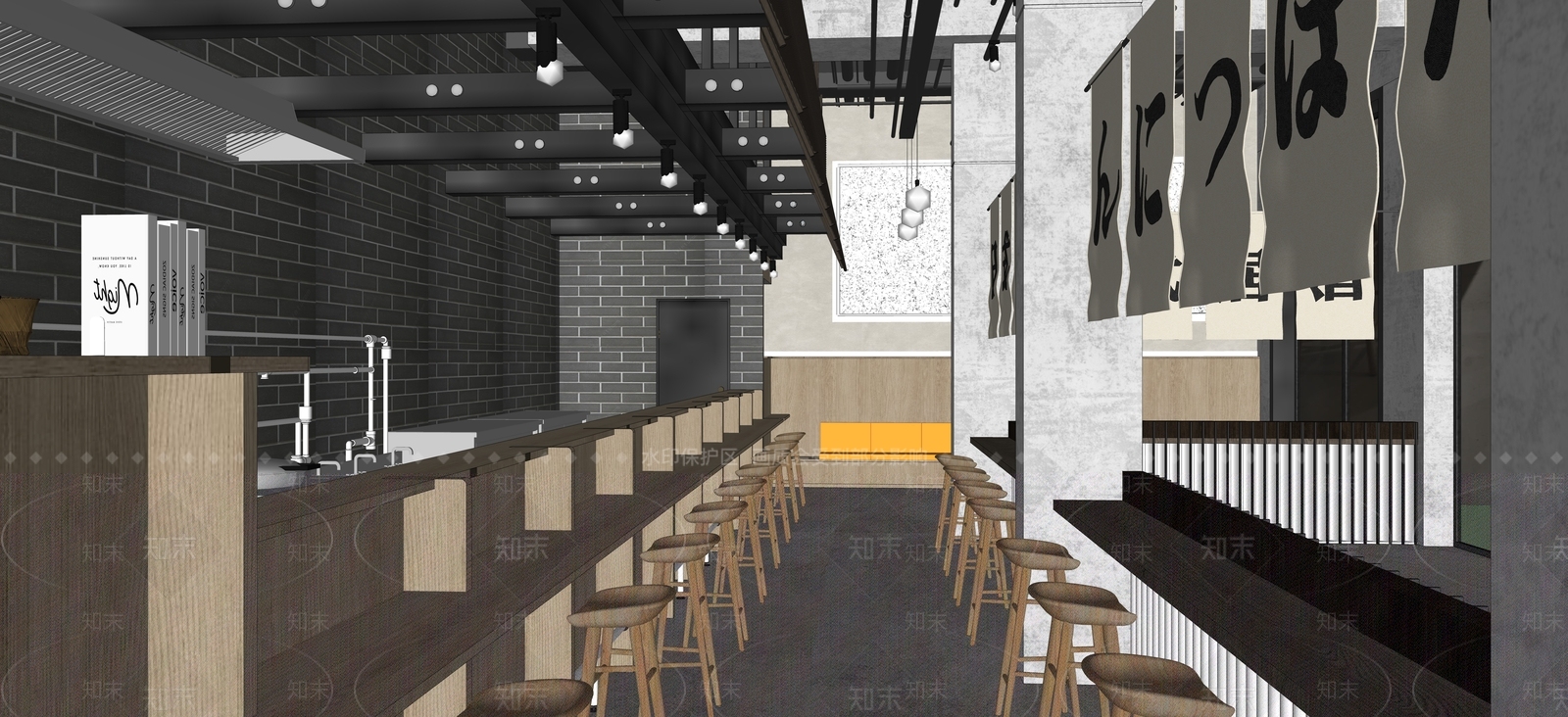 日式日料店SU模型下载【ID:1109313439】