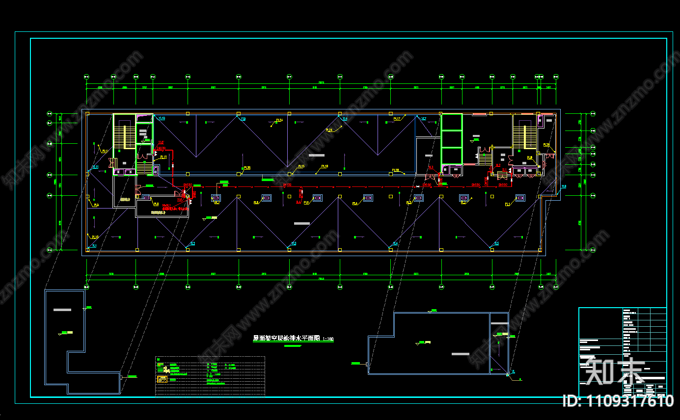 十一层住院楼给排水图纸cad施工图下载【ID:1109317610】