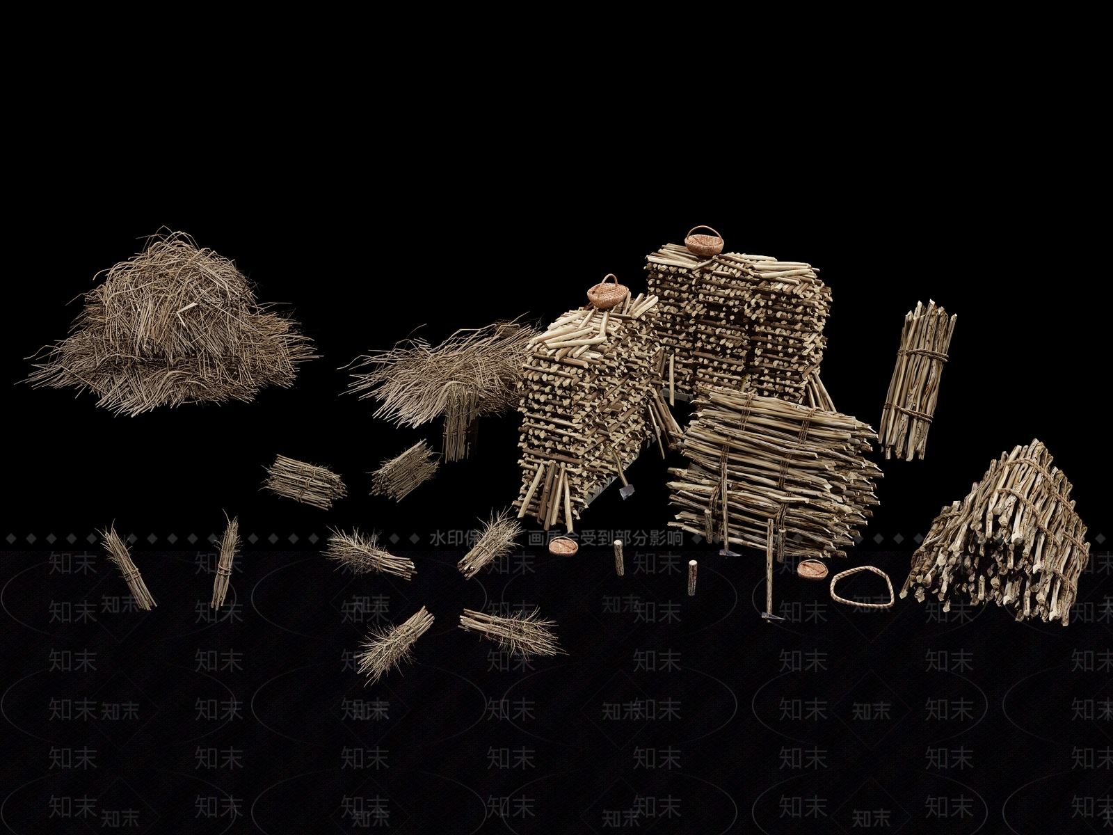 草垛3D模型下载【ID:1109336823】