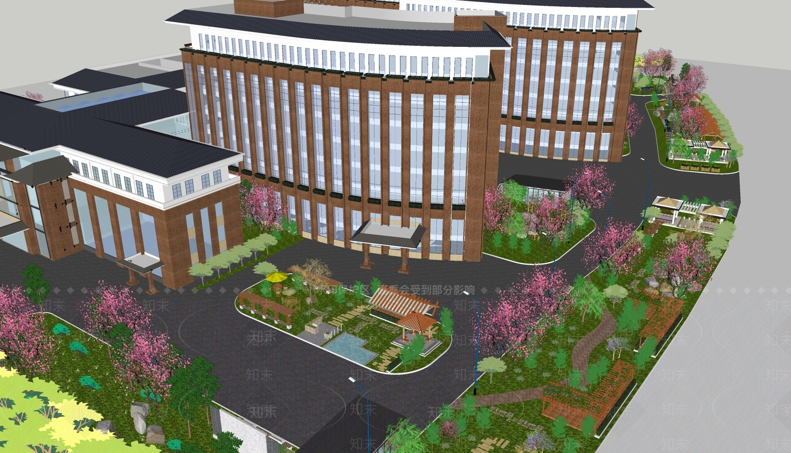 现代医疗建筑SU模型下载【ID:1109335278】
