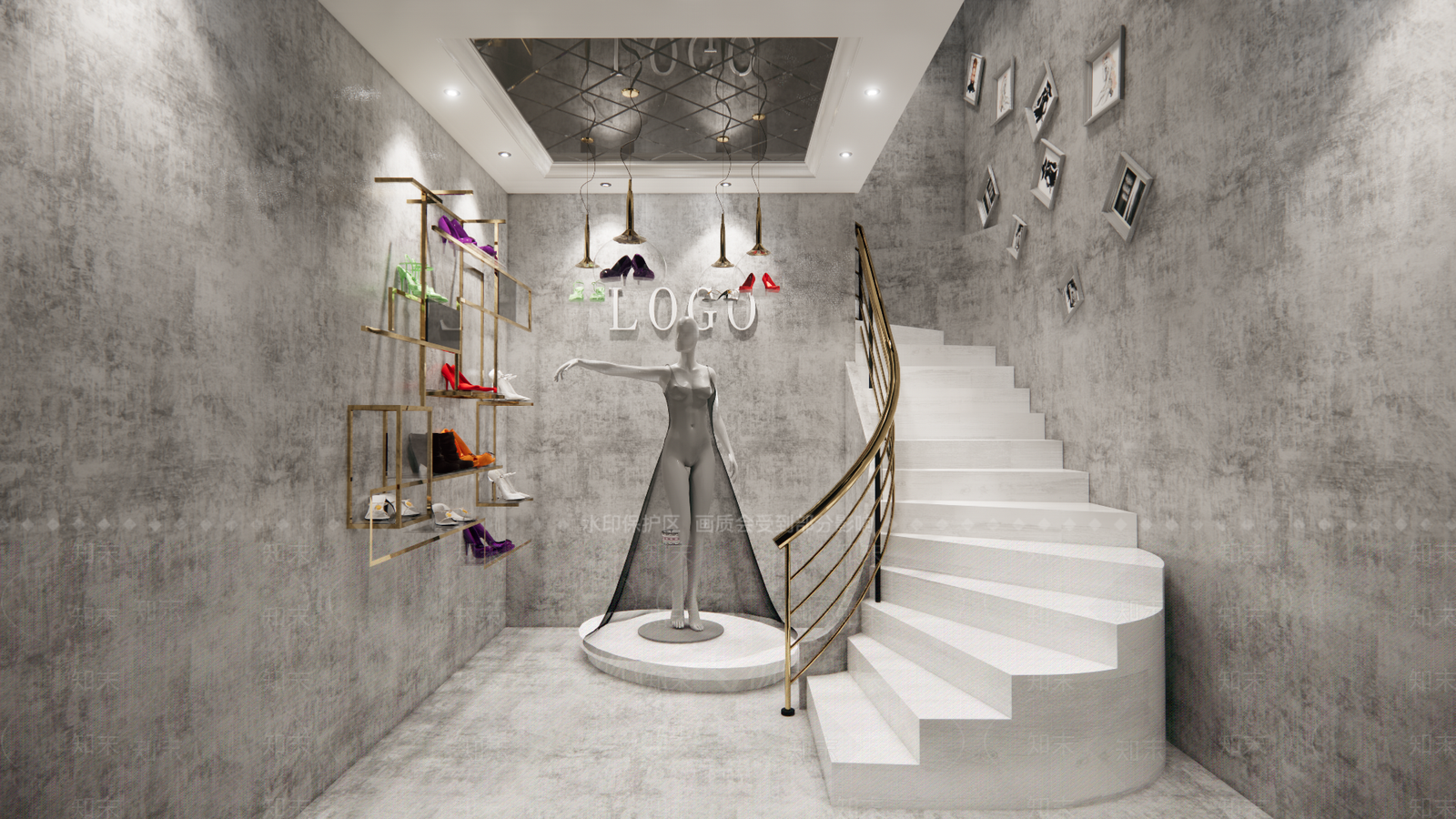 现代婚纱摄影店SU模型下载【ID:1109340515】