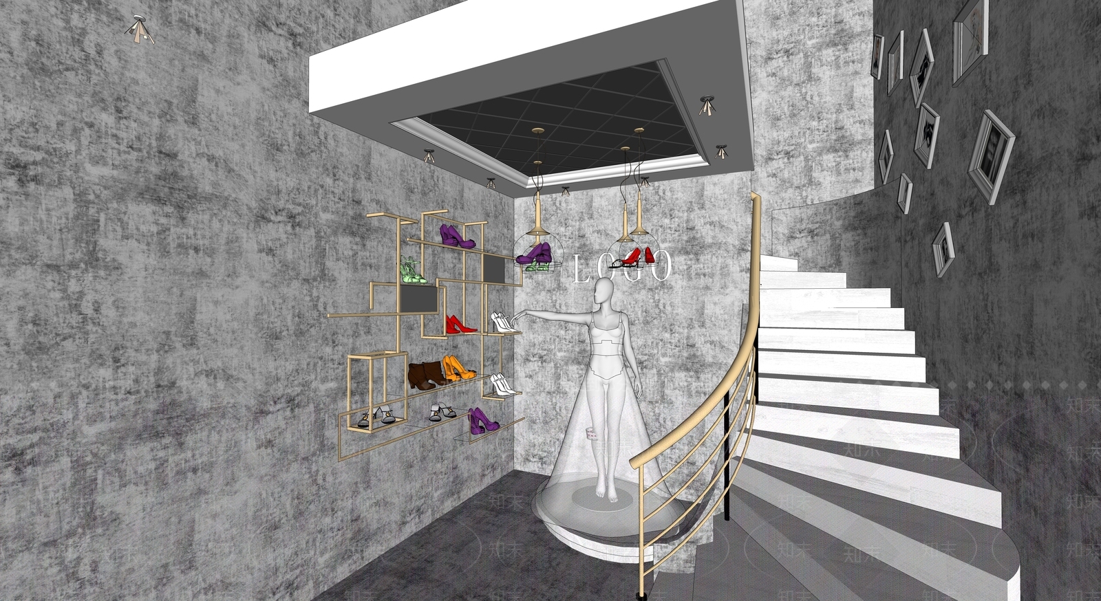 现代婚纱摄影店SU模型下载【ID:1109340515】