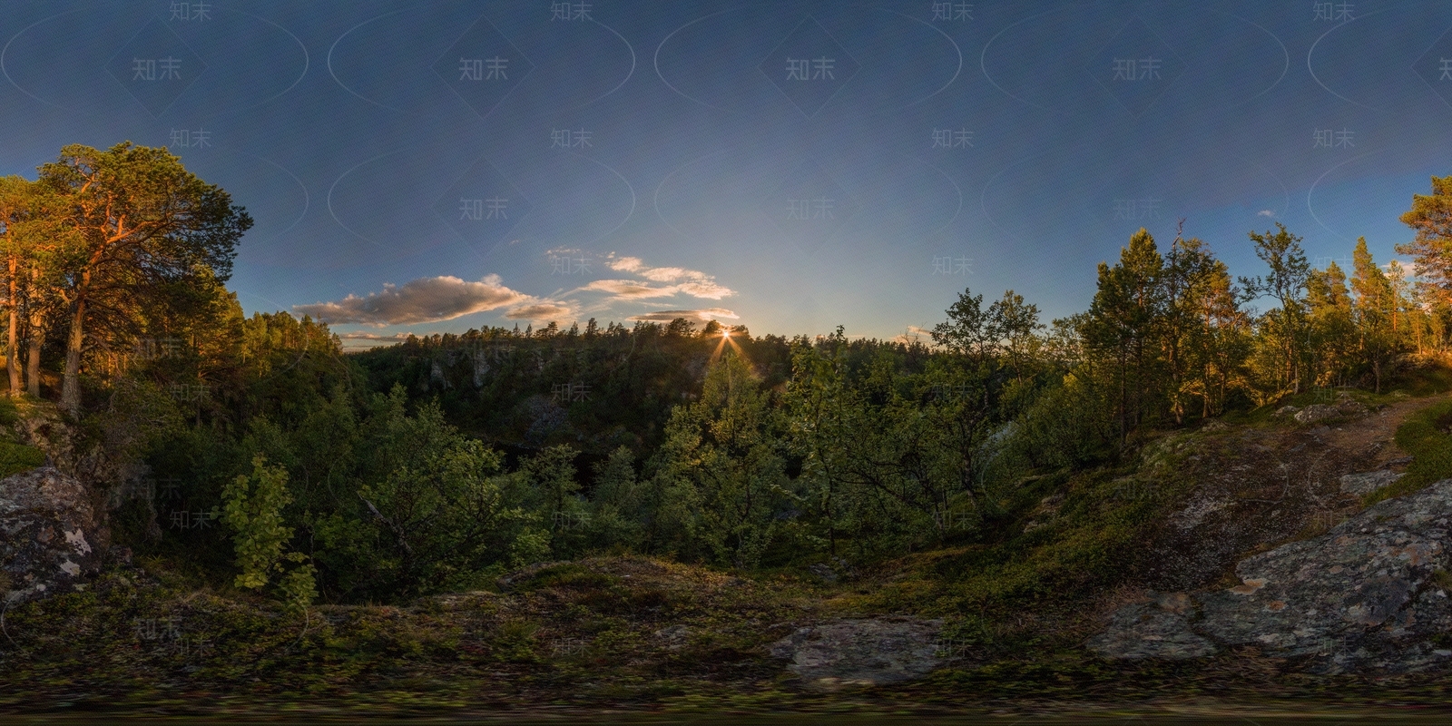 山区森林夕阳HDR外景图贴图下载【ID:1109342880】