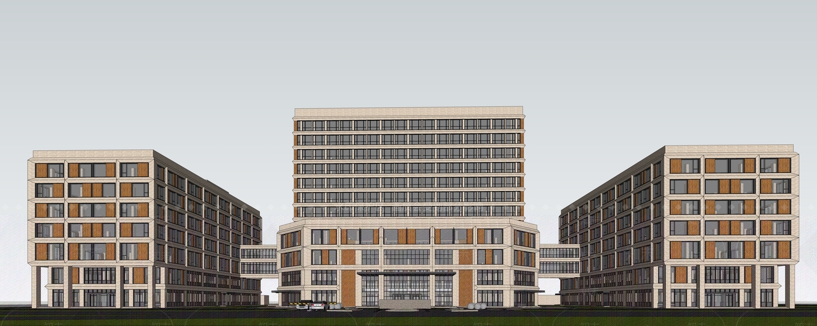 现代医疗建筑SU模型下载【ID:1109343632】