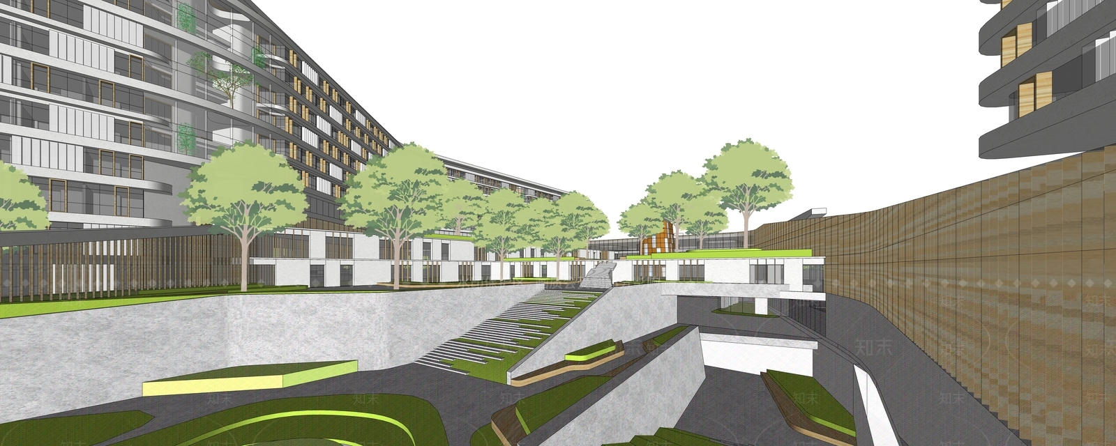 现代医疗建筑SU模型下载【ID:1109344462】