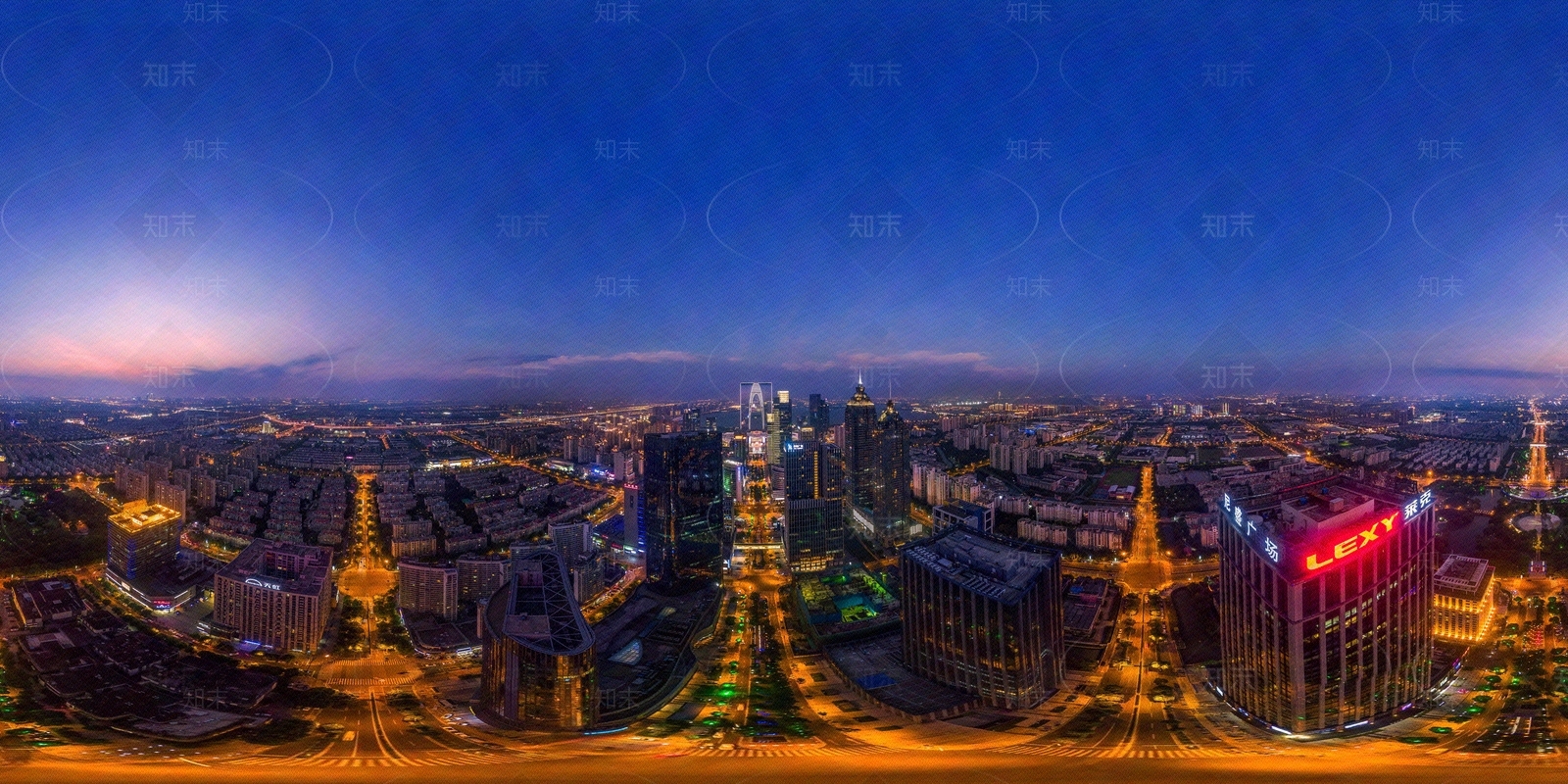 HDR城市活力中央轴夜景贴图下载【ID:1109353194】