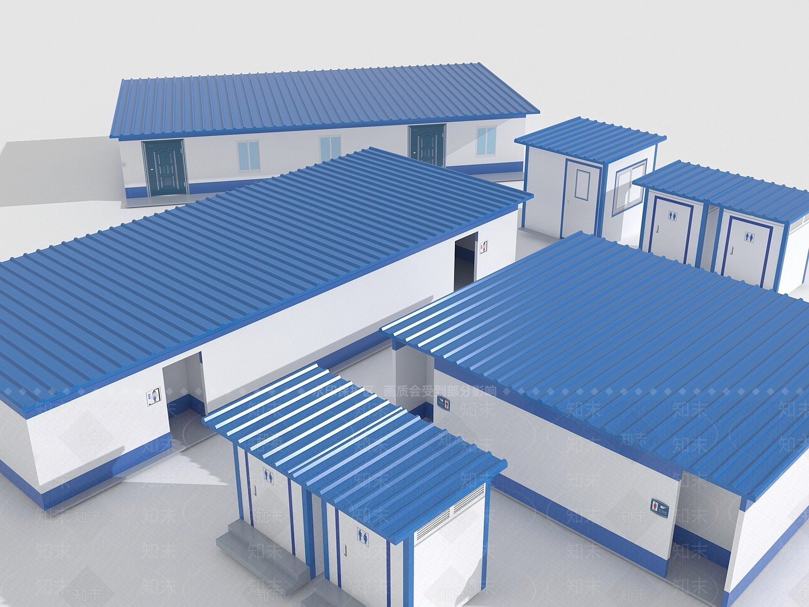 现代公共卫生间外观3D模型下载【ID:1109354368】