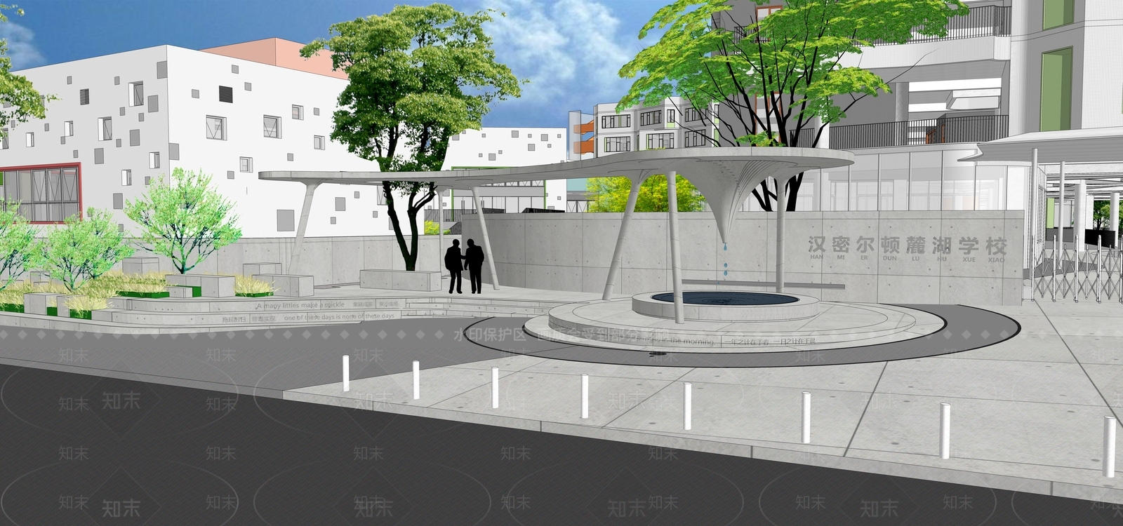 现代办公景观SU模型下载【ID:1109359027】