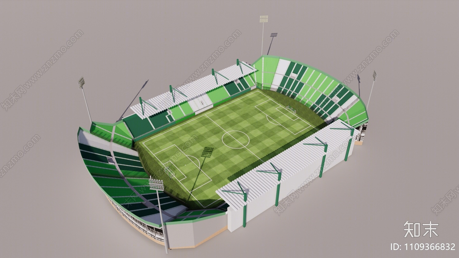 现代足球场SU模型下载【ID:1109366832】