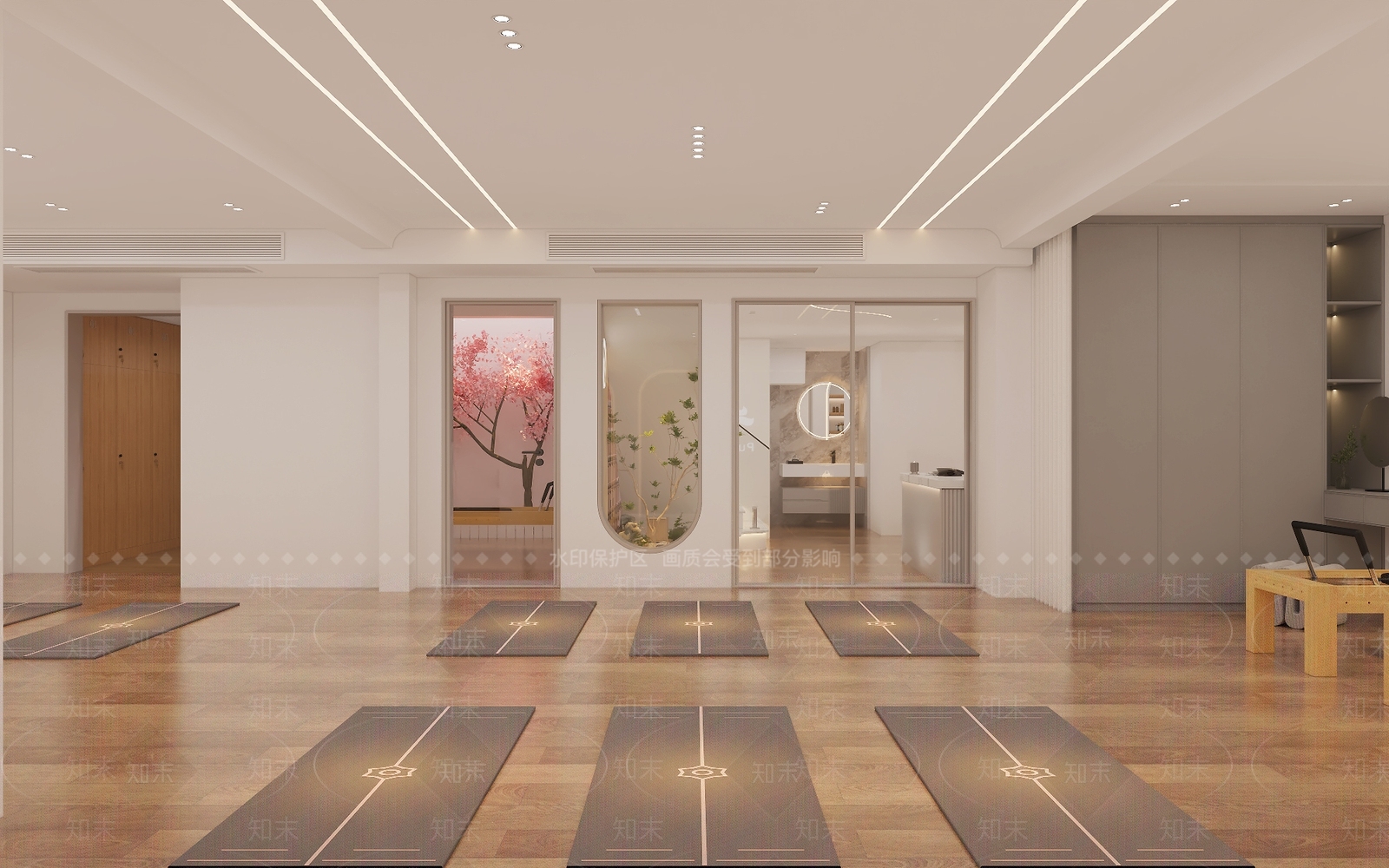 现代瑜伽室3D模型下载【ID:1109367054】