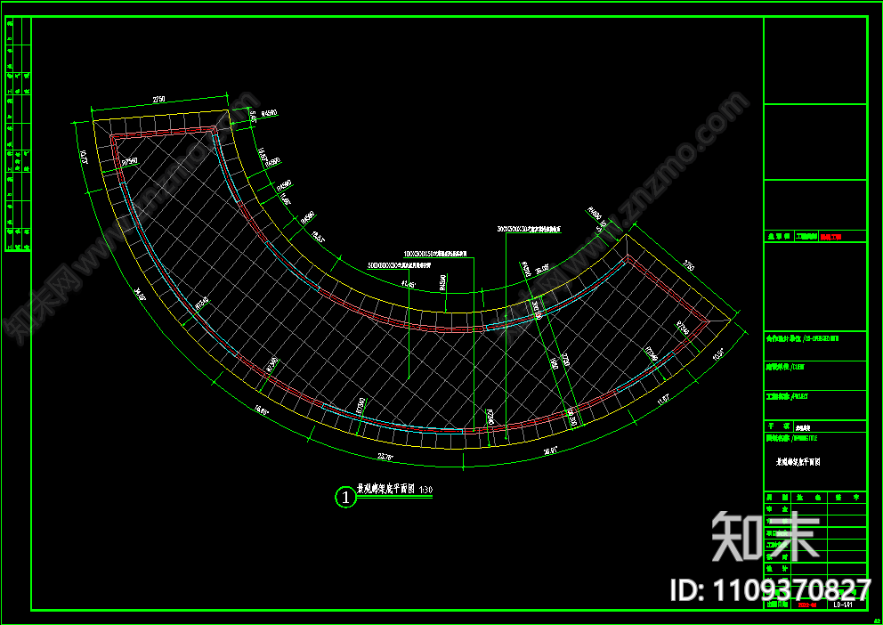 景观廊架cad施工图下载【ID:1109370827】