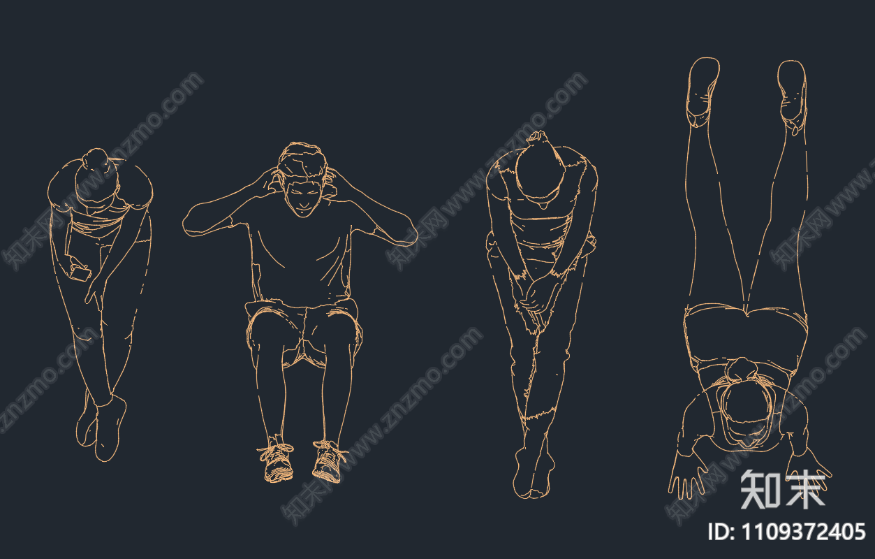 运动人物cad施工图下载【ID:1109372405】