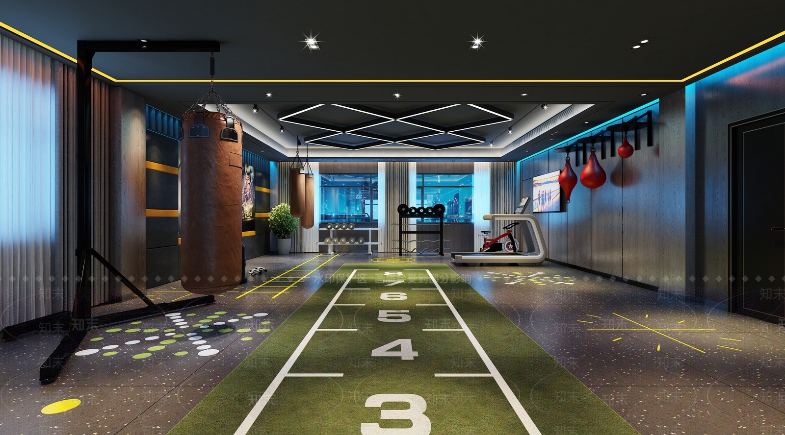 现代健身房3D模型下载【ID:1109380703】
