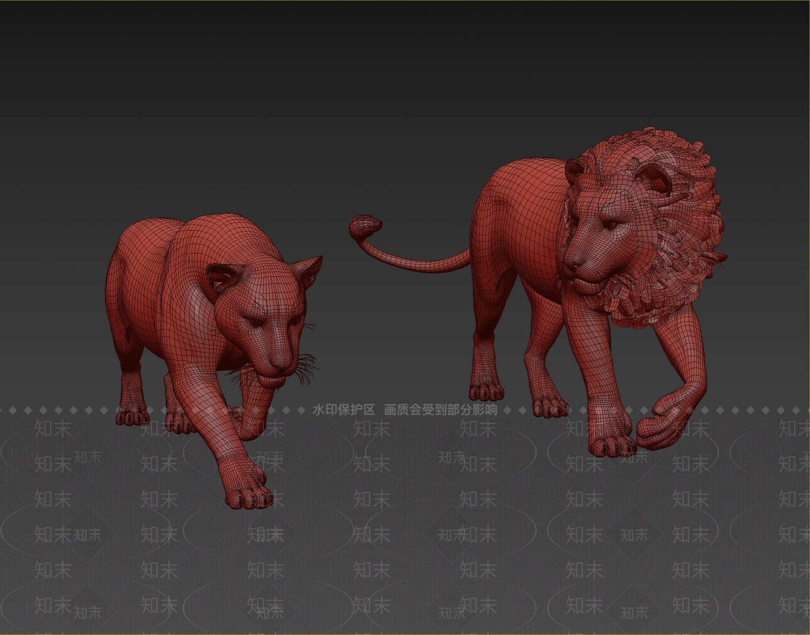 狮子3D模型下载【ID:1109383593】