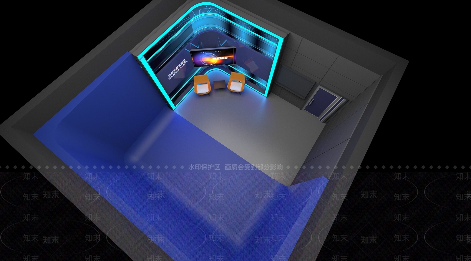 现代其他展厅演播室SU模型下载【ID:1109419287】