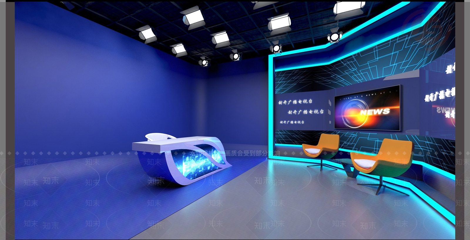 现代其他展厅演播室SU模型下载【ID:1109419287】