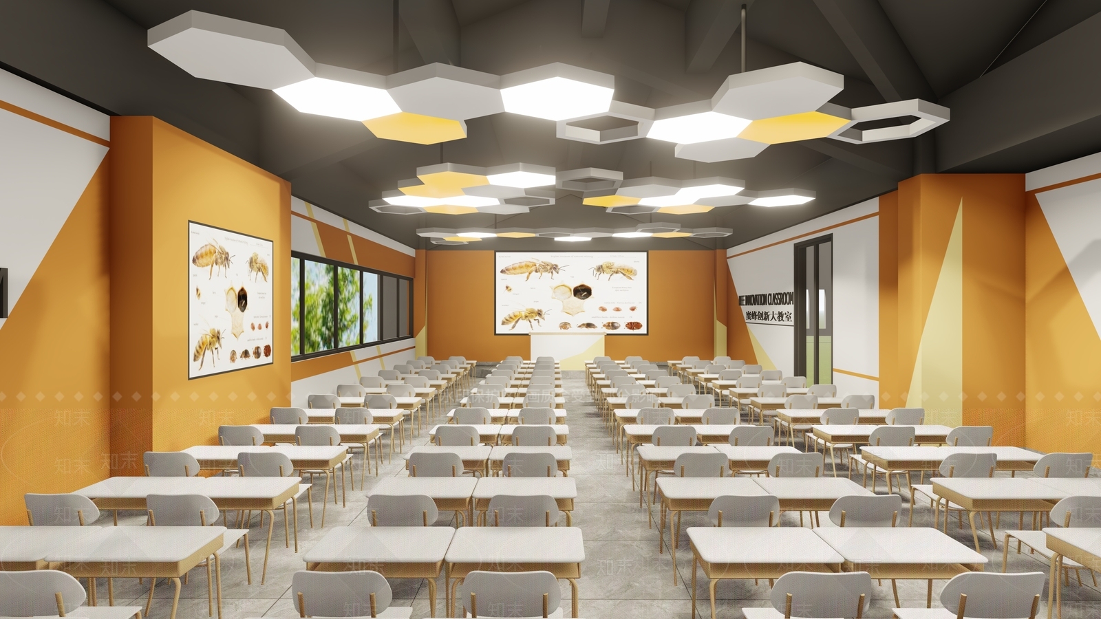 现代学校教室SU模型下载【ID:1109388575】