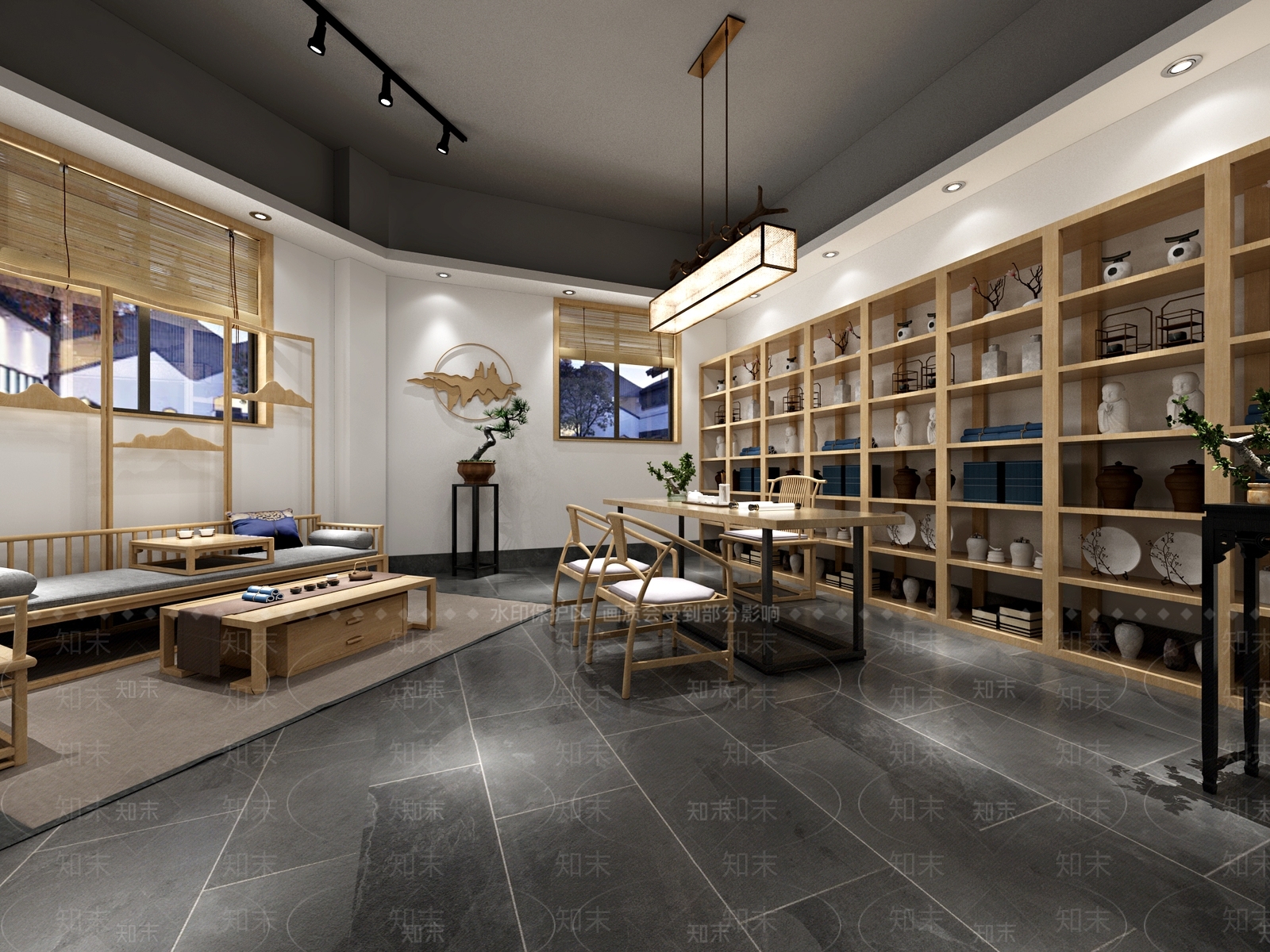 新中式茶馆3D模型下载【ID:1109513349】