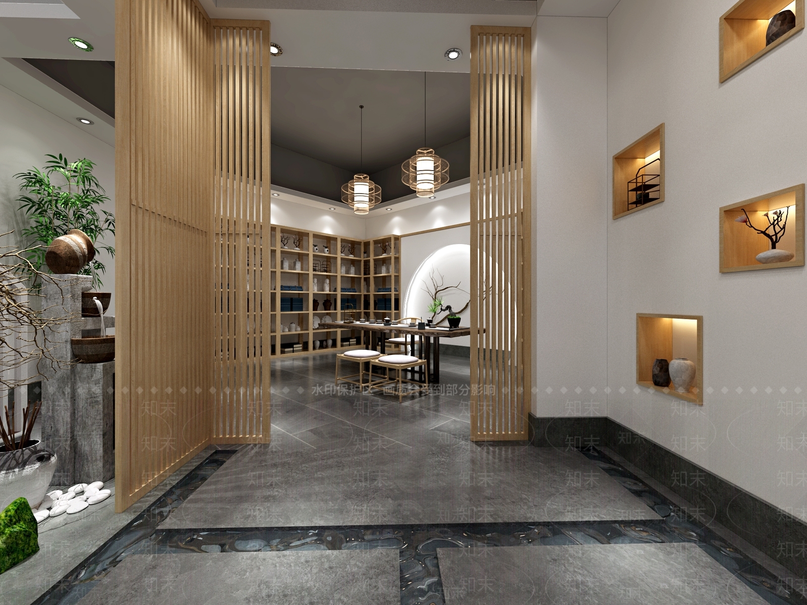 新中式茶馆3D模型下载【ID:1109513349】