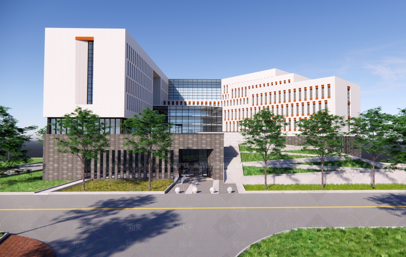 现代学校建筑SU模型草图