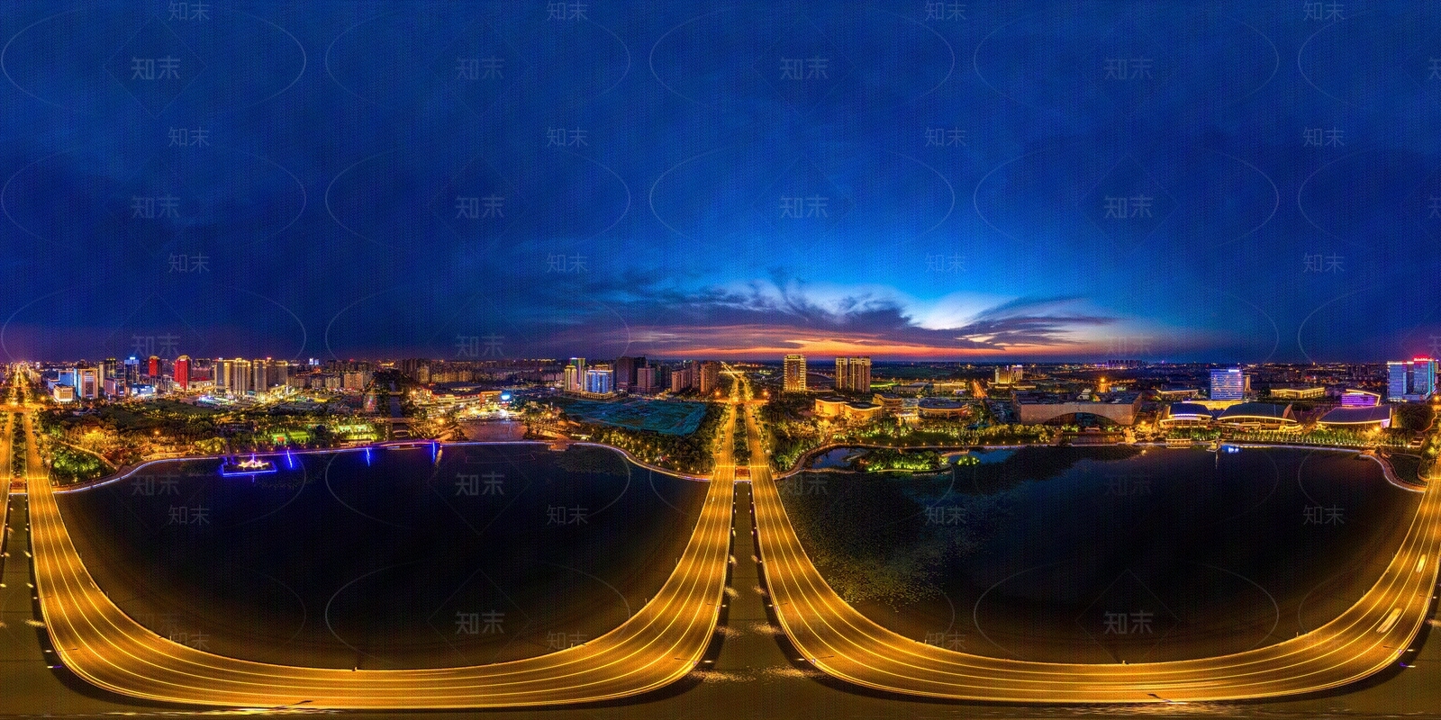 hdr明月湖公园夜景鸟瞰贴图下载【ID:1109411886】