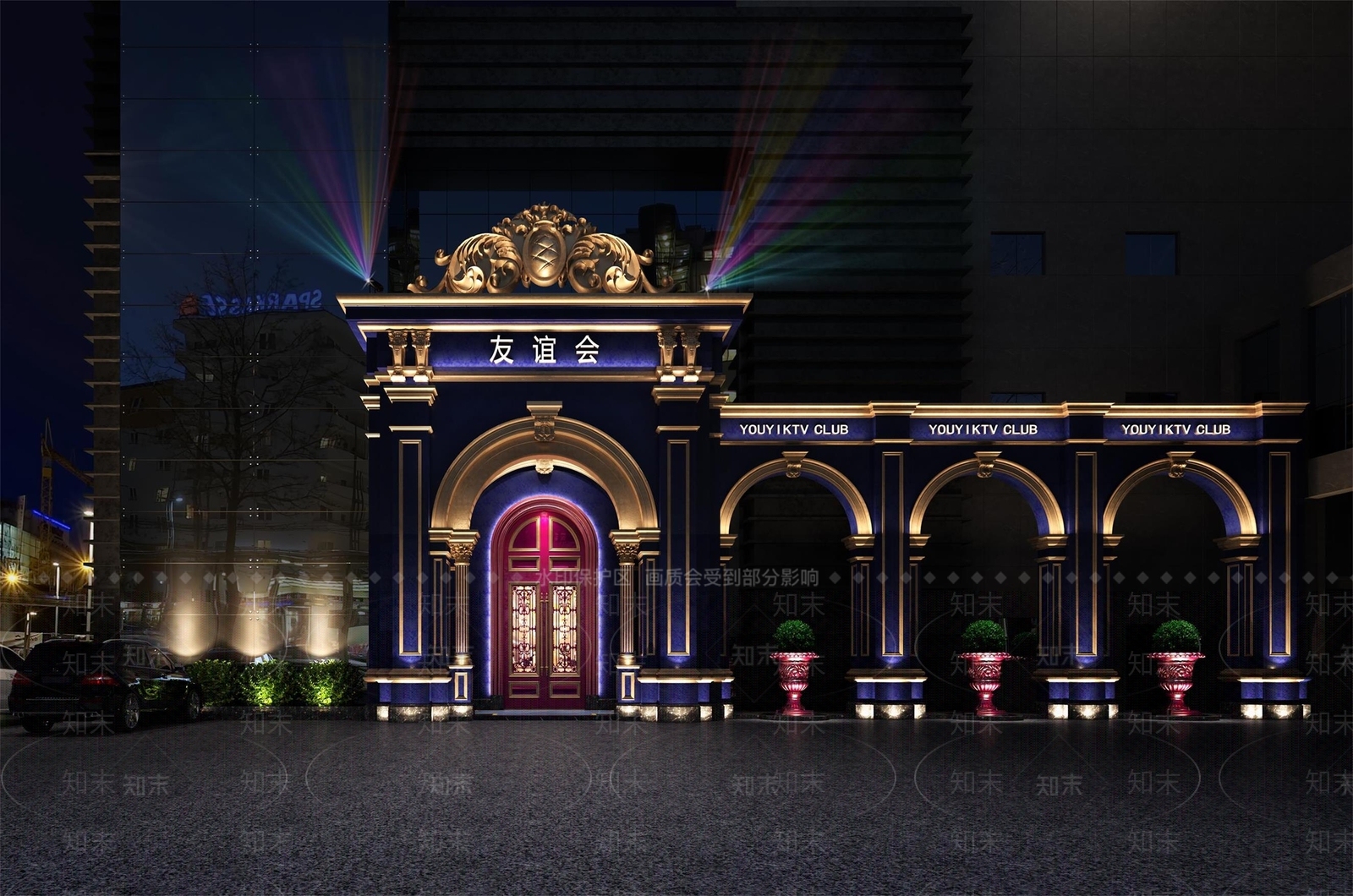 欧式古典KTV门头门面3D模型下载【ID:1109480391】