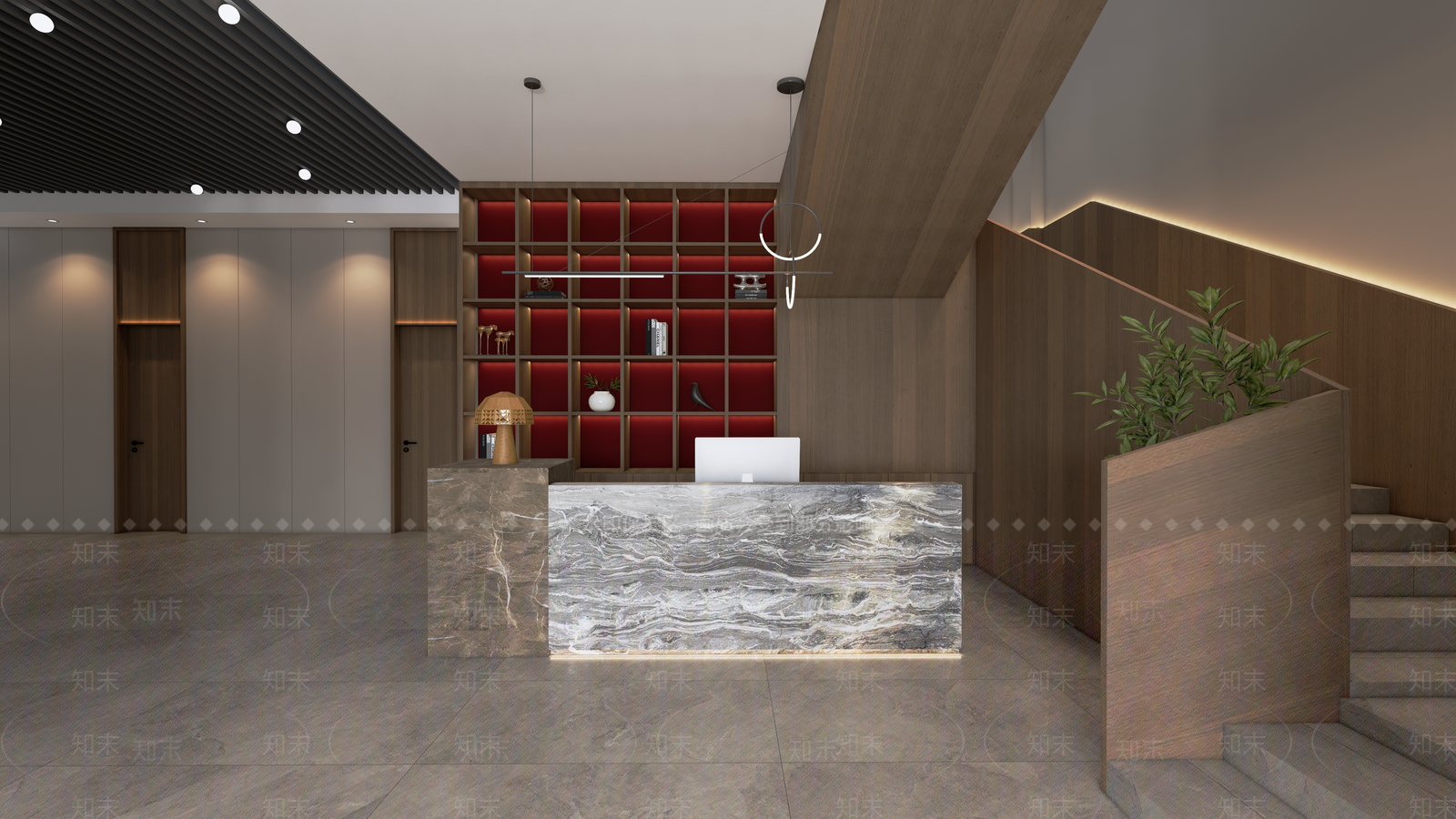 新中式酒店宴会厅SU模型下载【ID:1109414638】