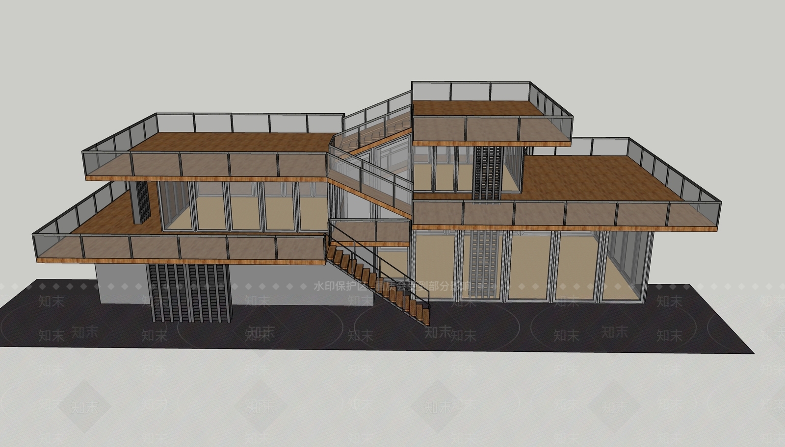 现代多层住宅外观SU模型下载【ID:1109420145】