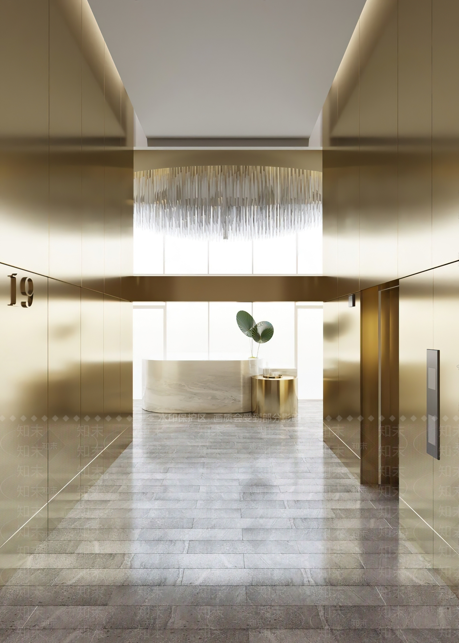 现代电梯间3D模型下载【ID:1109483515】