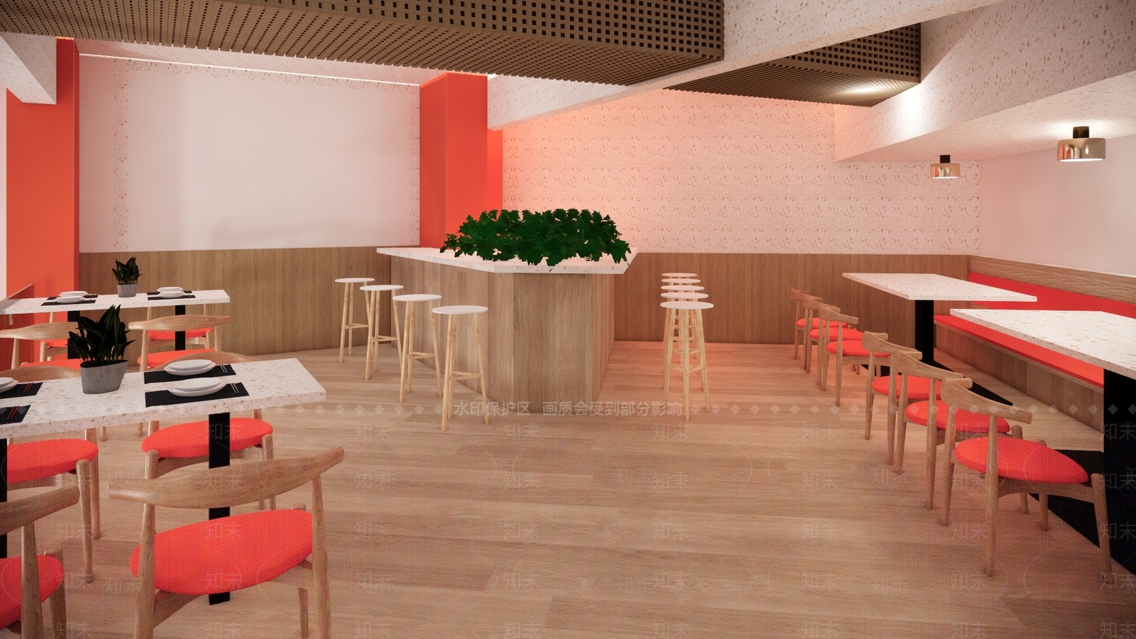 现代快餐店SU模型下载【ID:1109441058】