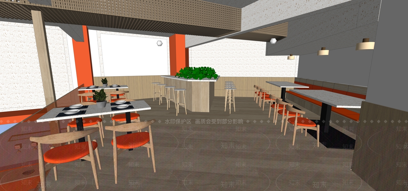 现代快餐店SU模型下载【ID:1109441058】