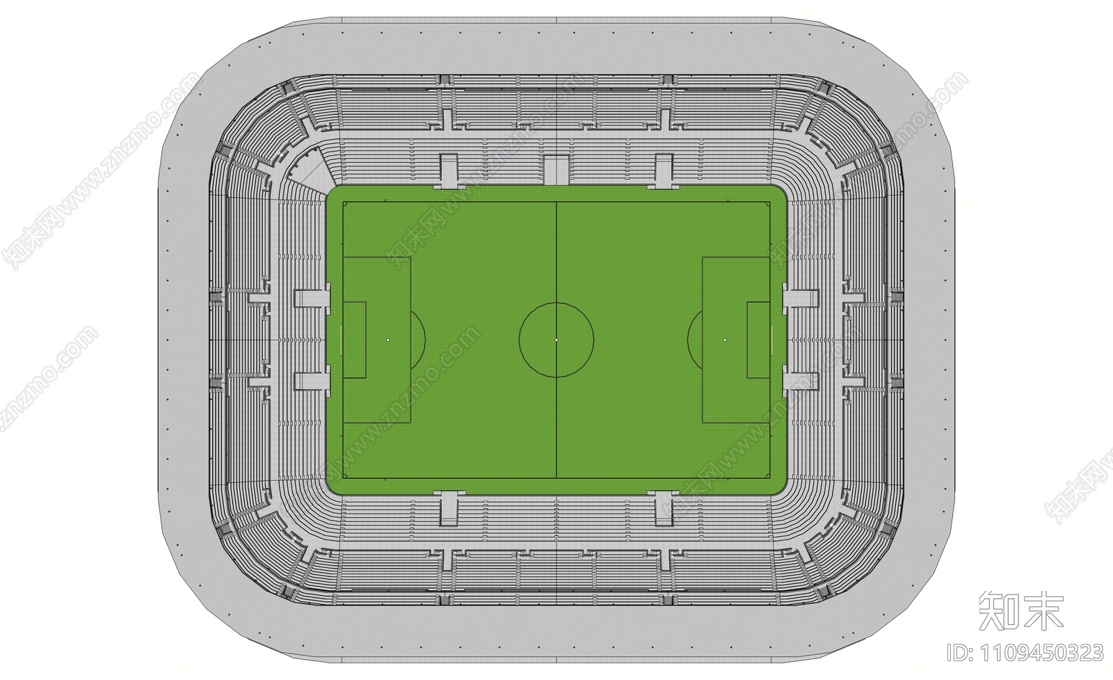 现代足球场SU模型下载【ID:1109450323】
