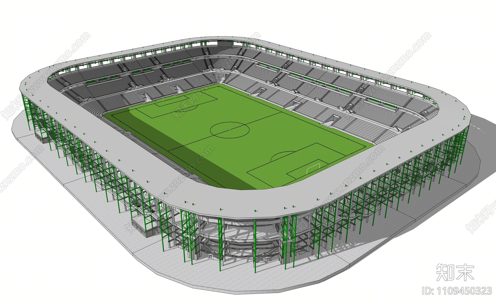 现代足球场SU模型下载【ID:1109450323】