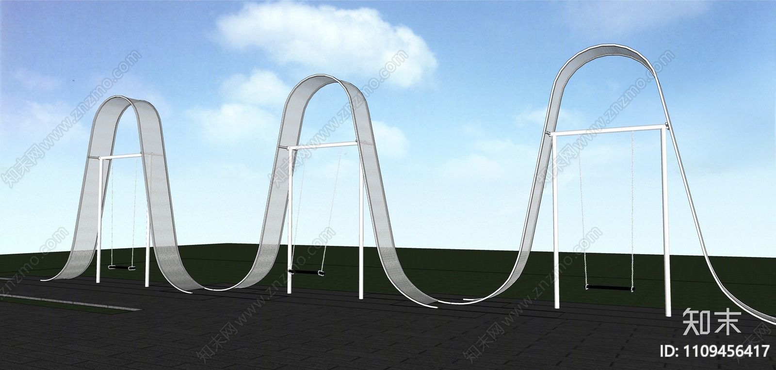 现代网红秋千SU模型下载【ID:1109456417】