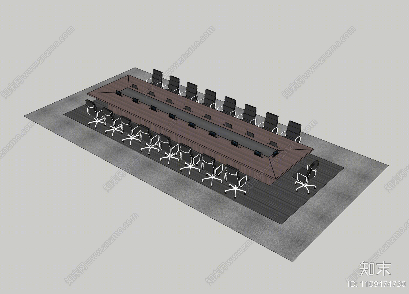 现代会议桌椅SU模型下载【ID:1109474730】